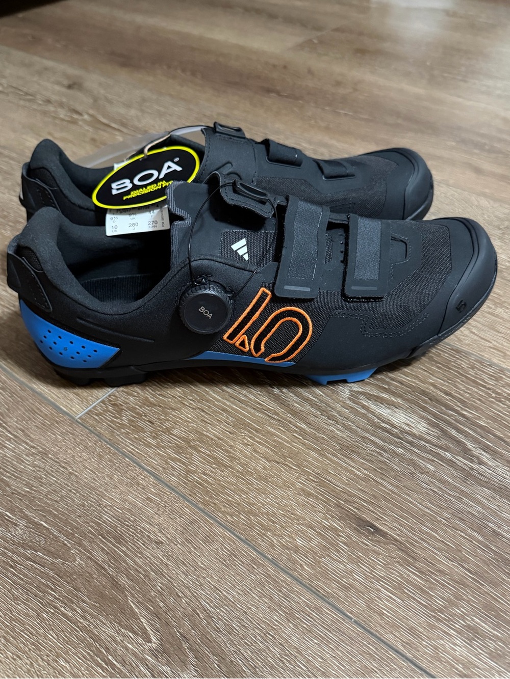 Five Ten Men's Mountain Bike Shoes with BOA Closure - Black with Blue & Orange